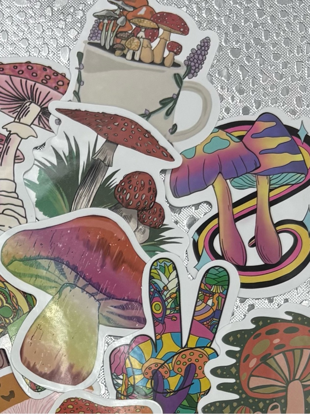 40 + Mushroom Stickers for Water Bottles in Colorful Mushroom Designs - Picture 4 of 6